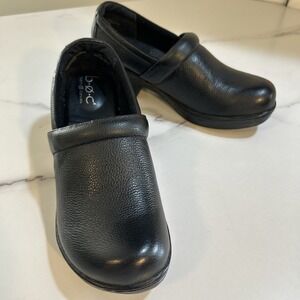 Born‎ Boc Nadiyya Clogs Womens 8M Black Pebbled Leather Shoes Slip On Nurse